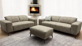 Volante Banus Mink Pebble 3 & 2 Sofas Designer Nubuk Spill Resistant