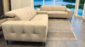 Volante Banus Pair Of Three Seater Sofa Beige Nubuk