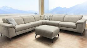 Volante Daytona Nubuk Beige Modular Reclining Corner Sofa Max Suite Gr