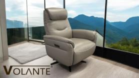 Volante Taupe Leather Twin Motor Reclining Swivel Chair 