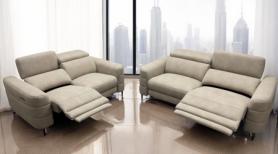 Volante Latina Beige Nubuk 3 & 2 Power recliners