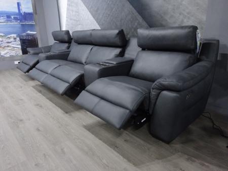 Natuzzi Arezzo high grade leather power reclining cinema sofa