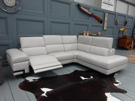 Tancredi beautiful soft Italian Leather power reclining corner sofa 