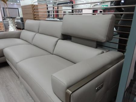 Francoferri Italia Coco Power reclining 3 seater Leather chaise sofa