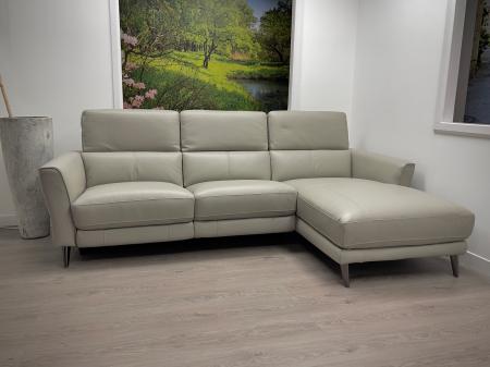 Milano Power reclining lovely thick leather chaise sofa