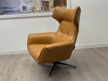 Burnt Orange soft leather Perno Swivel chair